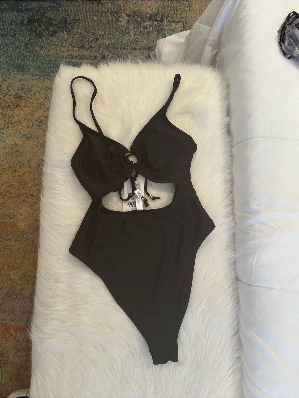 NWT Refuge Black One-Piece Cutout Swimsuit